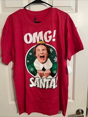 ELF Red "OMG! SANTA!" Short Sleeve Tee